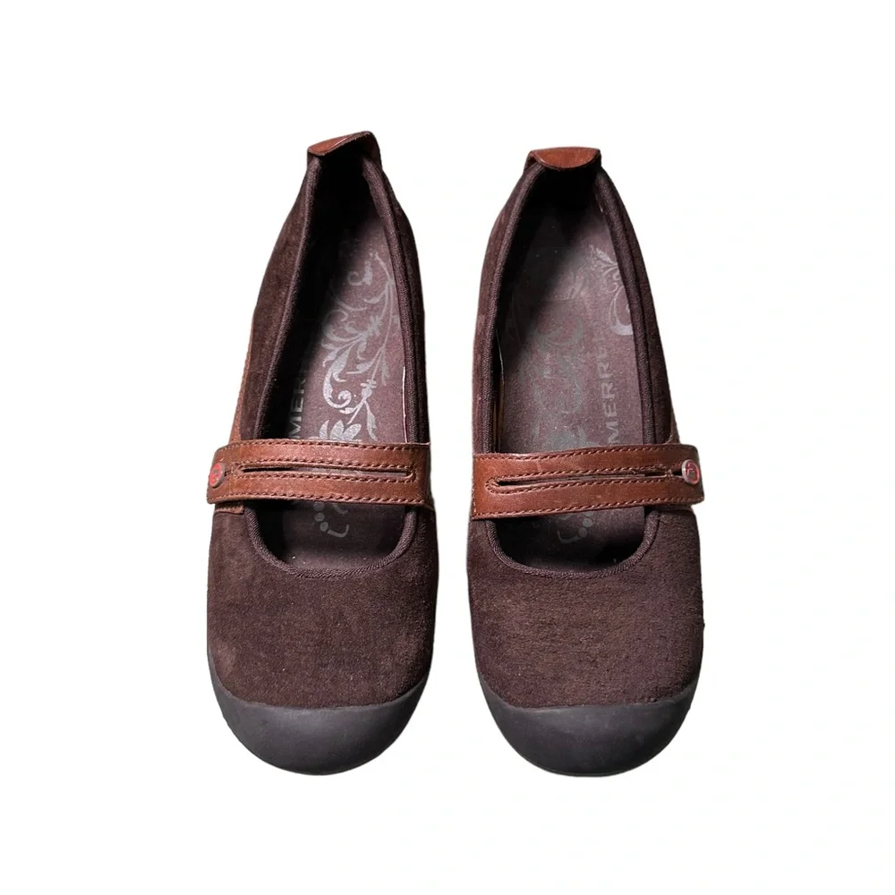 Merrell Brown Suede Mary Jane Slip-On 6.5